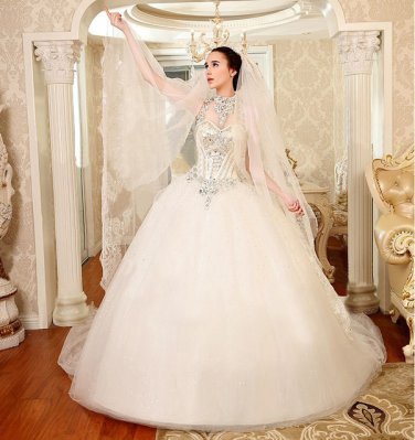 Halter Neck Sweety Wedding Dress With Big Bow Decoration Long Train Bridal Gown D2015810