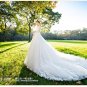 Off-Shoulder Wedding Dress Long Sleeve Monarch-Train Bridal Dresses D2015849