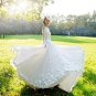 Off-Shoulder Wedding Dress Long Sleeve Monarch-Train Bridal Dresses D2015849