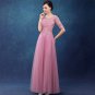 Scoop Neck Bridal Dress 12 Sleeve Lace Appliqued Sweep-Train Formal Wedding Gown D2015854