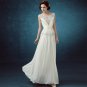 V-Neck Crystal Wedding Dress Sleeveless Lace-up Sweep-Train Bridal Gowns D2015855