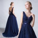 Deep V-Neck Wedding Gown Sleeveless Backless Embroidery Sweep-Train Bridal Gown D2015856 Deep V-Neck Wedding Gown Sleeveless Backless Embroidery Sweep-Train Bridal Gown D2015856