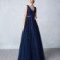 Deep V-Neck Wedding Gown Sleeveless Backless Embroidery Sweep-Train Bridal Gown D2015856