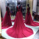 V-Neck A-line Wedding Party Gown Chiffon Beading Pleated Mother Of The Bride Dresses D2015904