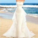 Strapless Wedding Dress Ruffled Back Mermaid Beach Bridal Dresses D20187 Strapless Wedding Dress Ruffled Back Mermaid Beach Bridal Dresses D20187