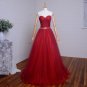 Sweetheart Lace Party Gowns Beading Belt Long Banquet Blue Red Purple Pink Tulle Prom Evening Dress