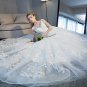 3/4 Sleeves Wedding Dress V-neck Full Lace Ball Gowns Tulle Ball Gown 2018 Bridal Dresses
