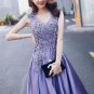 A-line Formal Gown Lilac Satin Lace Beading Long Mother of the bride Lady Party Prom Dress 2018