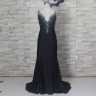 Sleeveless Spandex Party Gowns Long Black Pearls Beaded Crystals Prom Evening Dresses 2018 New Sleeveless Spandex Party Gowns Long Black Pearls Beaded Crystals Prom Evening Dresses 2018 New