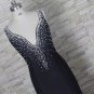 Sleeveless Spandex Party Gowns Long Black Pearls Beaded Crystals Prom Evening Dresses 2018 New