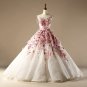 Lace Wedding Dress Wine Flora Puffy Ball Gowns  Bridal Gown Princess Dresses 2018