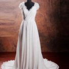 Beach Chiffon Wedding Dress Empire Waist Maternity Lace Bridal Gowns Travel Lace  Wedding Gown