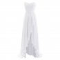 Long Bridesmaid Dresses Coral Blue Purple Wine A-line Hi-low Chiffon Stock Wedding Party Dress