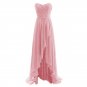 Long Bridesmaid Dresses Coral Blue Purple Wine A-line Hi-low Chiffon Stock Wedding Party Dress