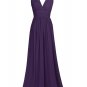 Long Bridesmaid Dresses Coral Blue Purple Wine A-line Halter Chiffon Wedding Party Dress