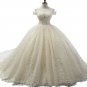 Lace Wedding Dress Cap Sleeves Luxury Bridal Ball Gowns Wedding Gown H19128
