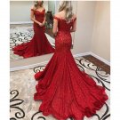 Wine Lace Evening Dress V-Back Mermaid Lace Long Prom Dresses D1947