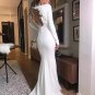 Long Sleeves Wedding Dress Jersey Spandex Gowns Boho Beach Wedding Gown H19531