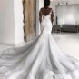 Long Sleeves Wedding Dress Ivory Lace Silver Bridal Gowns Real Photo Tulle Custom Wedding Gown H2078