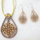 Multi layered wood veneer / plywood jewelry set