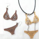 Multi layered wood veneer / plywood jewelry set