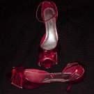 SPARKLY RED SEQUINS Peep Toe Shoes HOT GOSSIP Strappy HIGH HEELS Elegant EVENING WEAR Sz 10!
