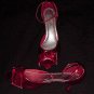SPARKLY RED SEQUINS Peep Toe Shoes HOT GOSSIP Strappy HIGH HEELS Elegant EVENING WEAR Sz 10!