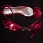 SPARKLY RED SEQUINS Peep Toe Shoes HOT GOSSIP Strappy HIGH HEELS Elegant EVENING WEAR Sz 10!