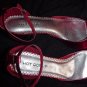 SPARKLY RED SEQUINS Peep Toe Shoes HOT GOSSIP Strappy HIGH HEELS Elegant EVENING WEAR Sz 10!