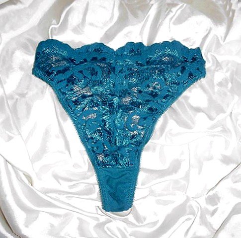TEAL BLUE Thong Panties SeXy SHEER STRETCH LACE Creamy Soft NYLON ...