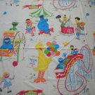 Vintage Muppets Sesame Street Twin Flat Sheet Fair Circus Amusement Park Fabric