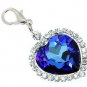 Heart of the Ocean Pet Collar Pendant Blue Sapphire Swarovski Cat Dog Tag