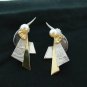 18K YELLOW GOLD & STERLING SILVER PEARL EARRINGS BY LAURIE LYALL NO SCRAP HERE!
