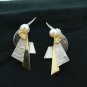 18K YELLOW GOLD & STERLING SILVER PEARL EARRINGS BY LAURIE LYALL NO SCRAP HERE!