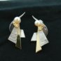 18K YELLOW GOLD & STERLING SILVER PEARL EARRINGS BY LAURIE LYALL NO SCRAP HERE!
