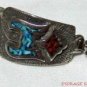 NATIVE AMERICAN INDIAN PEYOTE BIRD STERLING SILVER TURQUOISE CORAL WATCH TIPS