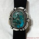 VINTAGE OLD PAWN NATIVE AMERICAN INDIAN STERLING SILVER RING LARGE TURQUOISE
