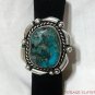 VINTAGE OLD PAWN NATIVE AMERICAN INDIAN STERLING SILVER RING LARGE TURQUOISE