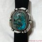 VINTAGE OLD PAWN NATIVE AMERICAN INDIAN STERLING SILVER RING LARGE TURQUOISE