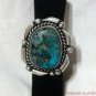VINTAGE OLD PAWN NATIVE AMERICAN INDIAN STERLING SILVER RING LARGE TURQUOISE