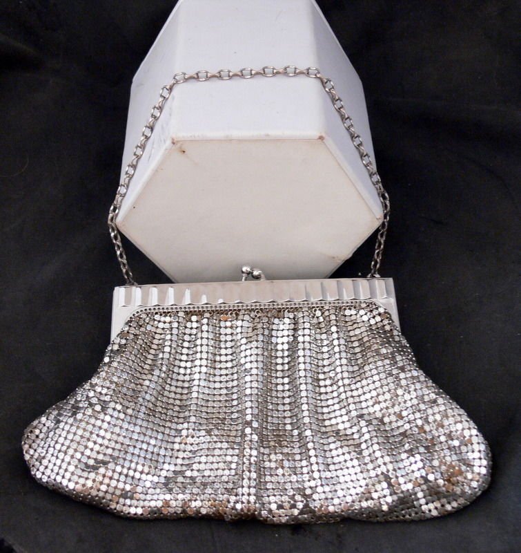 whiting and davis silver mesh bag