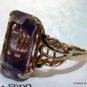 14K YELLOW GOLD LARGE AMETHYST LADIES RING 14KT NO SCRAP HERE?