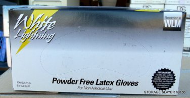 WHITE LIGHTNING NON-MEDICAL POWDER FREE LATEX 100 MED GLOVES