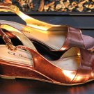 CL by Laundry Sandals Metallic Bronze  Leather  6M Woman's Designer Shoes