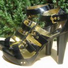 Charles by Charles David Pumps Patent Leather Black Platform High Heel Sandal 8B
