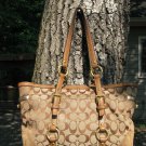 Coach Brown Canvas Monogram Shoulder Bag Medium Handbag
