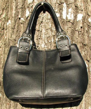 Tignanello Black Handbag Leather Small Satchel Bag