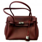 NWT BESSO Jelly Silicone Buckle Handbag Shoulder Bag With Velour Case Maroon