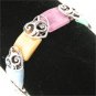Multi Color Filigree Heart Bracelet.