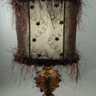 Beautiful Vintage Amber color stone lamp with shade